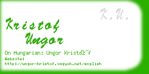 kristof ungor business card